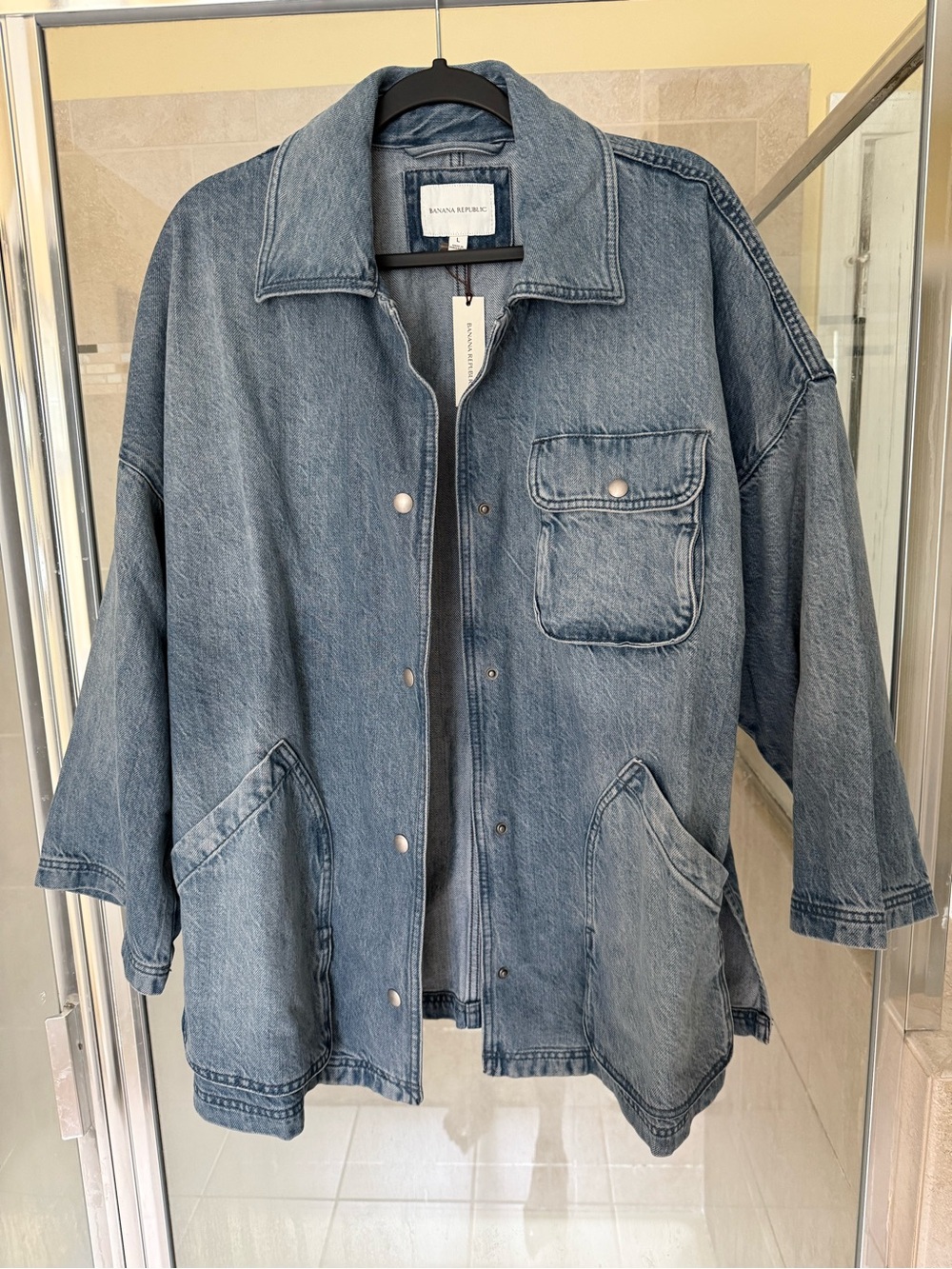 Banana Republic Relaxed Washed Denim Jacket - Light Blue